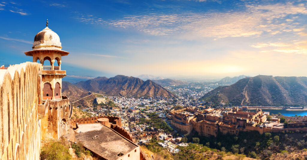 Jaipur oder die rosa Stadt, Blick auf das Amber Fort