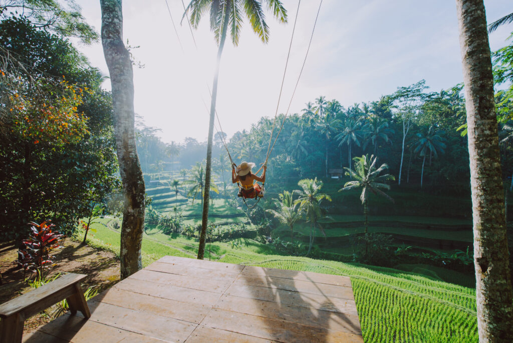 Frau auf Bali